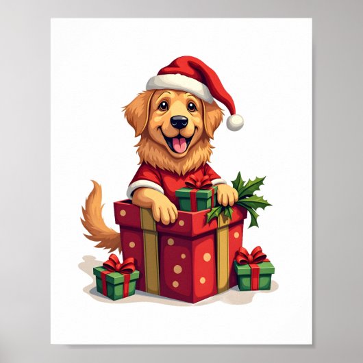 Golden Retriever Gift Wrap Poster (Voorkant)
