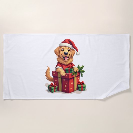Golden Retriever Gift Wrap Strandlaken (Voorkant)