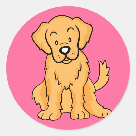 Golden Retriever Gifts and Merchandise Ronde Sticker (Voorkant)
