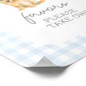 Golden Retriever Gingham Baby shower geeft de voor Poster (Hoek)