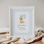 Golden Retriever Gingham Baby shower geeft de voor Poster