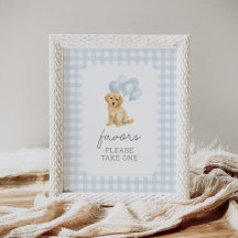 Golden Retriever Gingham Baby shower geeft de voor