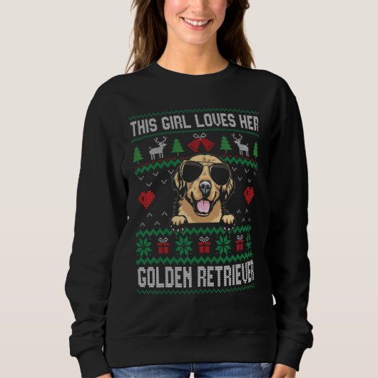 Golden Retriever Girl Cool Ugly Christmas for Dog  Trui (Voorkant)