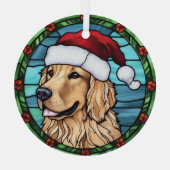 Golden Retriever Glas in lood Kerst Glas Ornament (Achterkant)