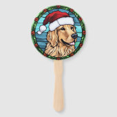 Golden Retriever Glas in lood Kerst Handwaaier (Achterkant)