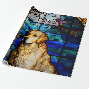 Golden Retriever Glas in lood Pattern Dog Cadeaupapier