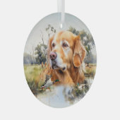 Golden Retriever Glas Ornament (Voorkant Rechts)
