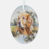 Golden Retriever Glas Ornament (Voorkant links)