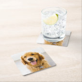 Golden Retriever glimlachen Kartonnen Onderzetters (Insitu)