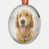 Golden Retriever glimlachen Metalen Ornament (Links)