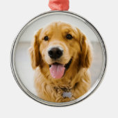 Golden Retriever glimlachen Metalen Ornament (Voorkant)