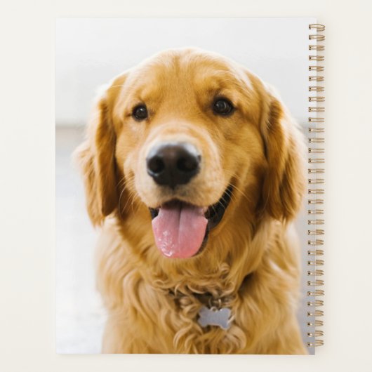 Golden Retriever glimlachen Planner (Achterkant)