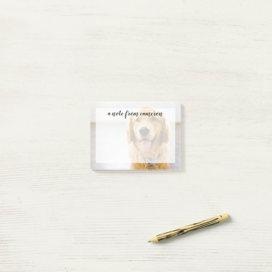 Golden Retriever glimlachen Post-it® Notes (Op bureau)
