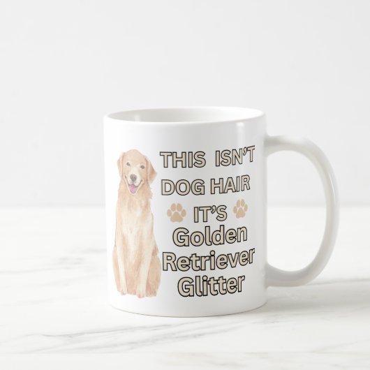Golden Retriever Glitter - Grappig hondenhaar Koffiemok (Rechts)
