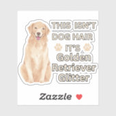 Golden Retriever Glitter - Grappig hondenhaar Sticker (Vel)