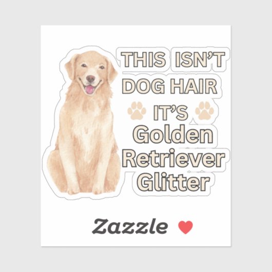 Golden Retriever Glitter - Grappig hondenhaar Sticker (Vel)