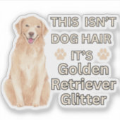 Golden Retriever Glitter - Grappig hondenhaar Sticker (Voorkant)