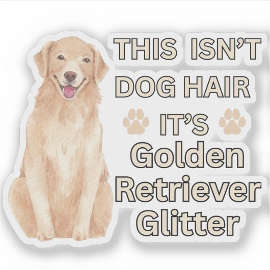 Golden Retriever Glitter - Grappig hondenhaar Sticker (Voorkant)