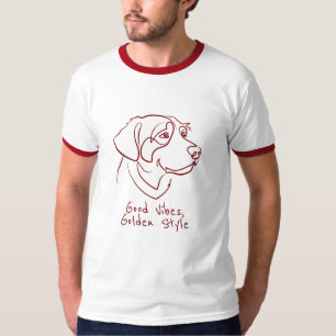 Golden Retriever - Goede Vibes, Gouden Stijl T-shirt