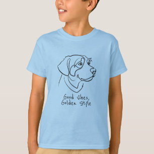 Golden Retriever - Goede Vibes, Gouden Stijl T-shirt