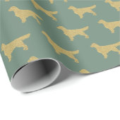 Golden Retriever Gold Sage Green hondenliefhebber Cadeaupapier (Rol Hoek)