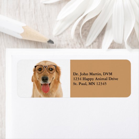 Golden Retriever Golden Lab Dog Adresetiketten Etiket (Insitu)