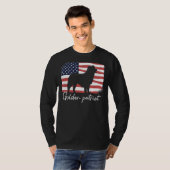 Golden Retriever Golden Retriever op patriot Ameri T-shirt (Voorkant volledig)