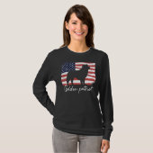 Golden Retriever Golden Retriever op patriot Ameri T-shirt (Voorkant volledig)