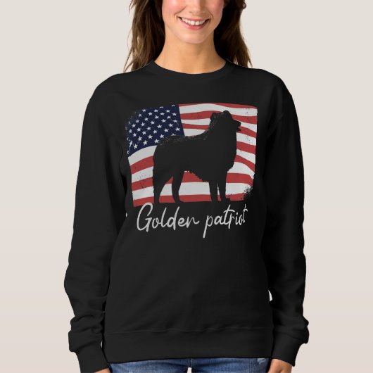 Golden Retriever Golden Retriever op patriot Ameri Trui (Voorkant)