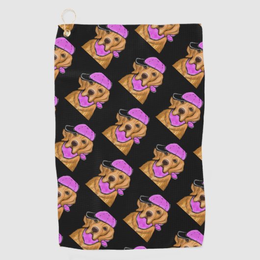 GOLDEN RETRIEVER GOLFHANDDOEK (Voorkant)