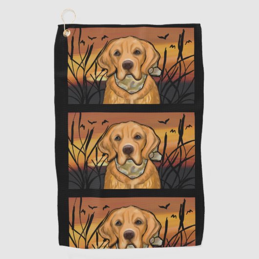Golden Retriever Golfhanddoek (Voorkant)