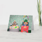 Golden Retriever Good Luck Charm St. Patrick's Day Feestdagen Kaart (Voorkant)