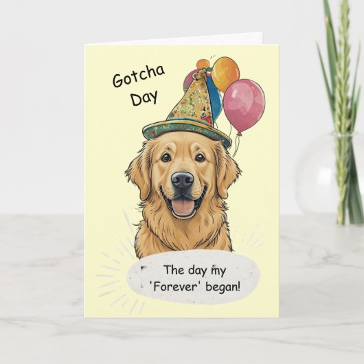 Golden Retriever Gotcha Day Celebration Kaart (Voorkant)
