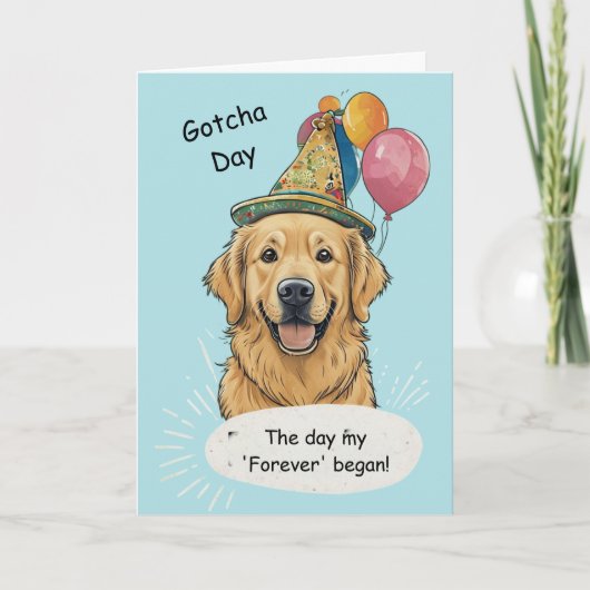 Golden Retriever Gotcha Day Celebration Kaart (Voorkant)