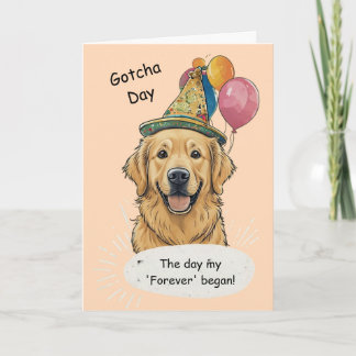 Golden Retriever Gotcha Day Celebration Kaart