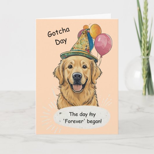 Golden Retriever Gotcha Day Celebration Kaart (Voorkant)