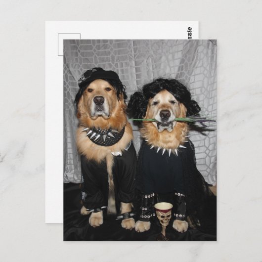 Golden Retriever Gothic Style Briefkaart (Voorkant / Achterkant)