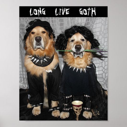 Golden Retriever Gothic Style Poster (Voorkant)