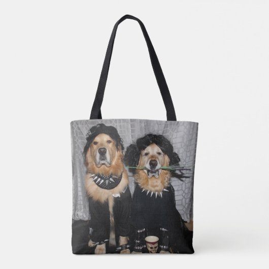 Golden Retriever Gothic Style Tote Bag (Achterkant)