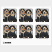 Golden Retriever Gothic Style Vierkante Sticker (Vel)