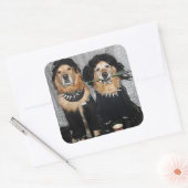 Golden Retriever Gothic Style Vierkante Sticker (Envelop)
