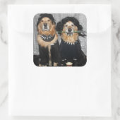 Golden Retriever Gothic Style Vierkante Sticker (Tas)