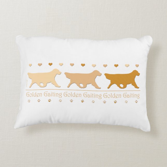 Golden Retriever, goud op wit Decoratief Kussen (Achterkant)
