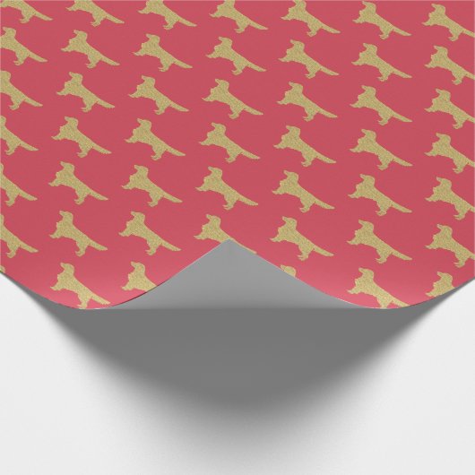 Golden Retriever Goud rood hondenliefhebber Kerst Cadeaupapier (Hoek)
