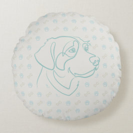 Golden Retriever Gouden Patroon Rond Kussen
