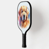 Golden Retriever Grace: Waterverf Elegantie Pickleball Paddle (Links)