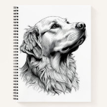 Golden Retriever Graveerstijl Hardcover Journaal