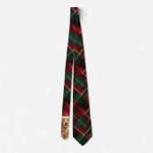 Golden Retriever Green Red Holiday Plaid Kerstmis Stropdas (Achterkant)