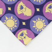 Golden Retriever grillige Sun Polka Dot Donkerblau Fleece Deken (Hoek)
