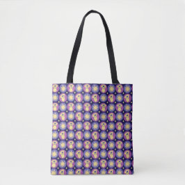 Golden Retriever grillige Sun Polka Dot Donkerblau Tote Bag